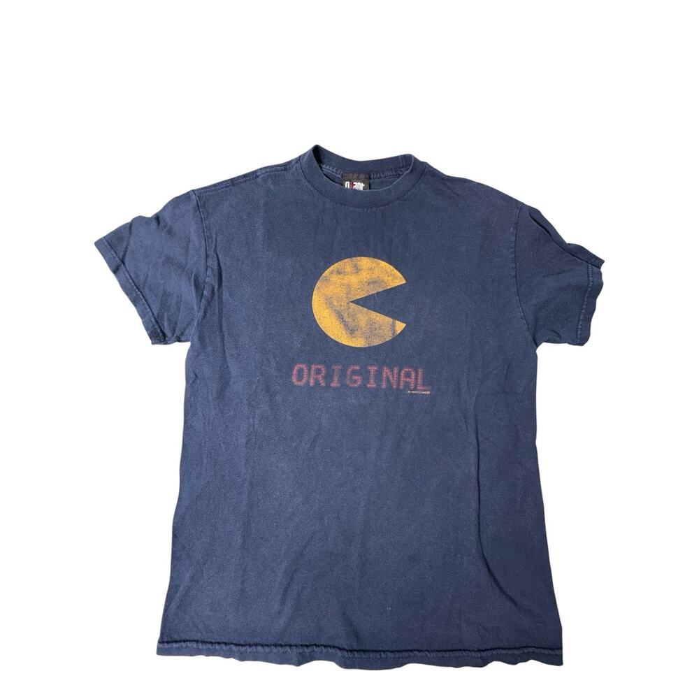 VINTAGE NAMCO PacMan ORIGINAL Giant Tag Faded Black Shirt Size Medium